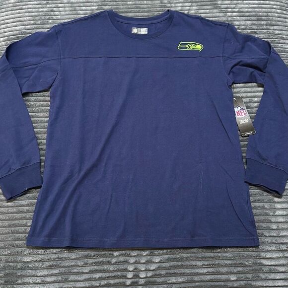 Team Apparel Tops - NFL Team Apparel Seattle Seahawks Navy Long Sleeve Shirt Women’s Size M NWT